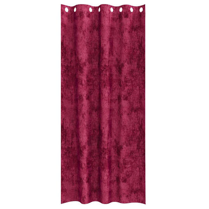 Vorhang mit Vorhängen 2 pcs Weinrot 260 x 140 cm Samt