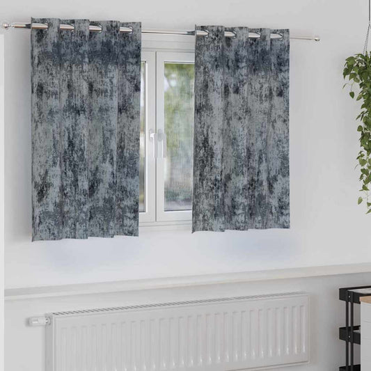 Vorhang mit Vorhängen 2 pcs Silbergrau 140 x 140 cm Samt