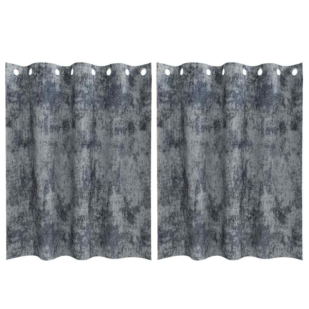 Vorhang mit Vorhängen 2 pcs Silbergrau 140 x 140 cm Samt