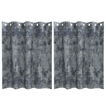 Vorhang mit Vorhängen 2 pcs Silbergrau 140 x 140 cm Samt