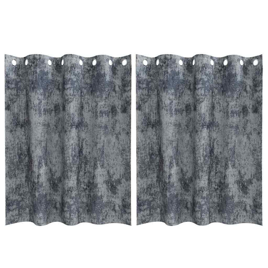 Vorhang mit Vorhängen 2 pcs Silbergrau 140 x 140 cm Samt