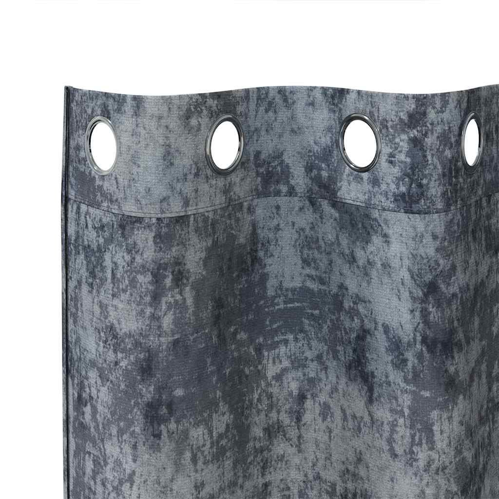 Vorhang mit Vorhängen 2 pcs Silbergrau 225 x 140 cm Samt