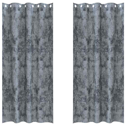 Vorhang mit Vorhängen 2 pcs Silbergrau 225 x 140 cm Samt