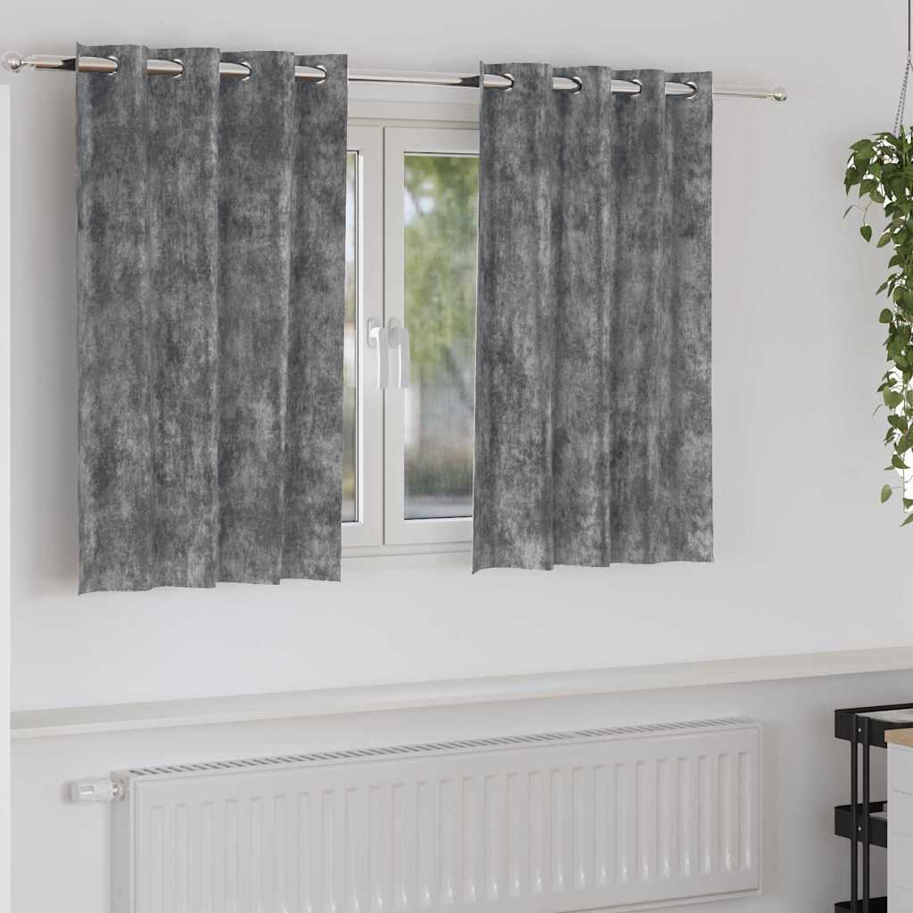 Vorhang mit Vorhängen 2 pcs Grau 140 x 140 cm Samt
