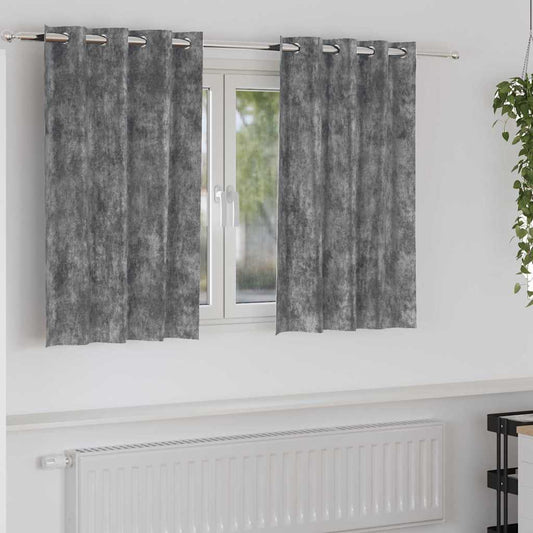 Vorhang mit Vorhängen 2 pcs Grau 140 x 140 cm Samt