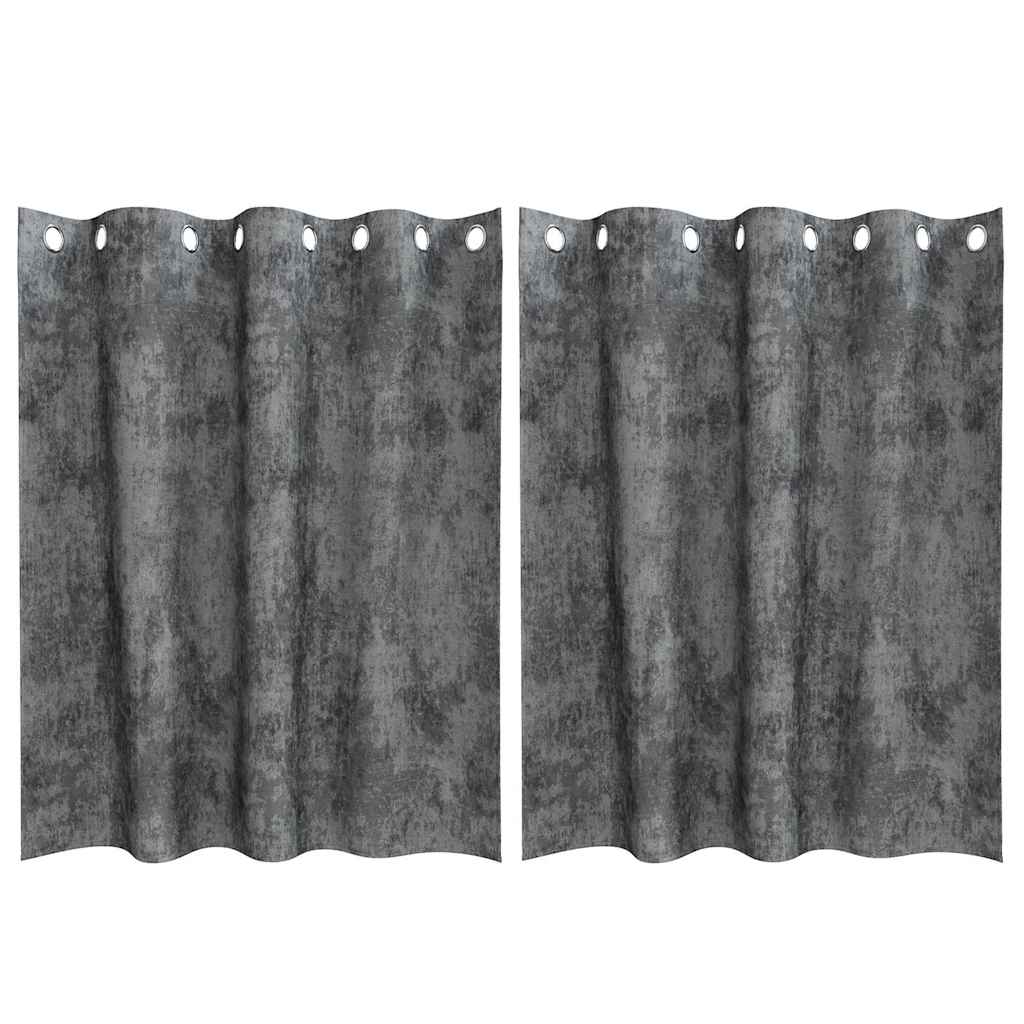 Vorhang mit Vorhängen 2 pcs Grau 140 x 140 cm Samt