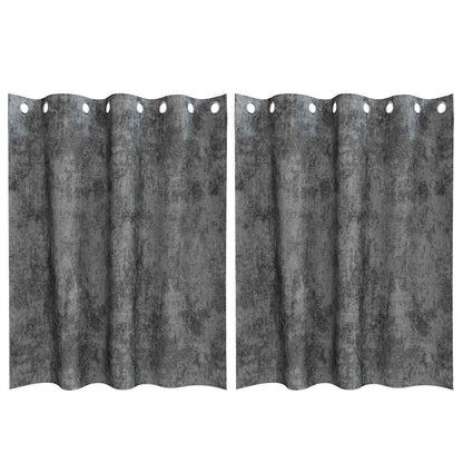 Vorhang mit Vorhängen 2 pcs Grau 140 x 140 cm Samt