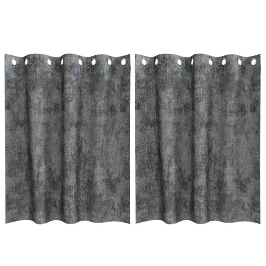 Vorhang mit Vorhängen 2 pcs Grau 140 x 140 cm Samt