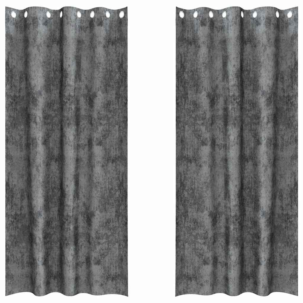 Vorhang mit Vorhängen 2 pcs Grau 260 x 140 cm Samt