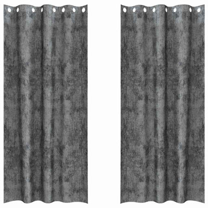 Vorhang mit Vorhängen 2 pcs Grau 260 x 140 cm Samt
