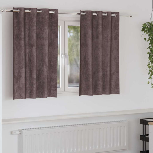 Vorhang mit Vorhängen 2 pcs Braun 140 x 140 cm Samt