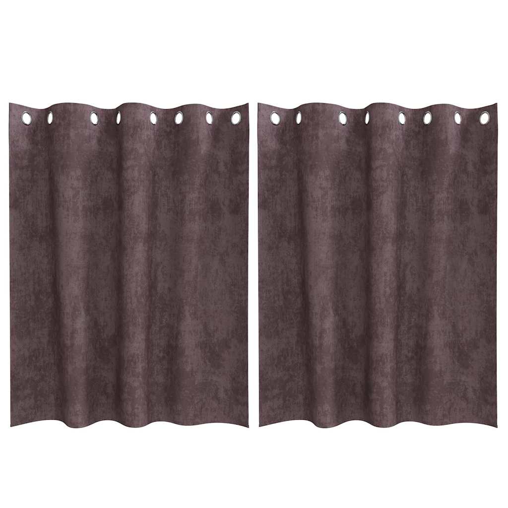 Vorhang mit Vorhängen 2 pcs Braun 140 x 140 cm Samt