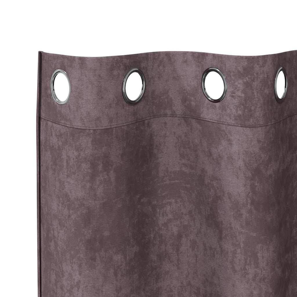 Vorhang mit Vorhängen 2 pcs Braun 260 x 140 cm Samt