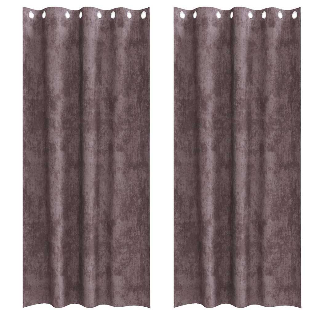 Vorhang mit Vorhängen 2 pcs Braun 260 x 140 cm Samt