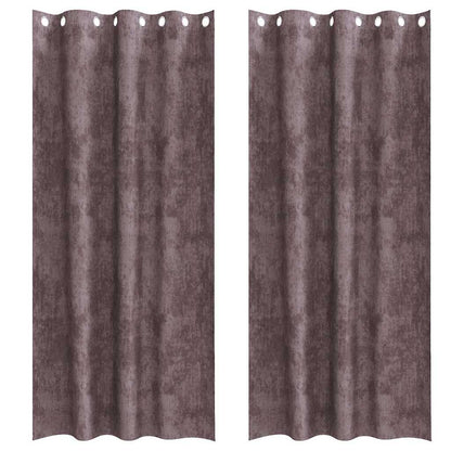 Vorhang mit Vorhängen 2 pcs Braun 260 x 140 cm Samt