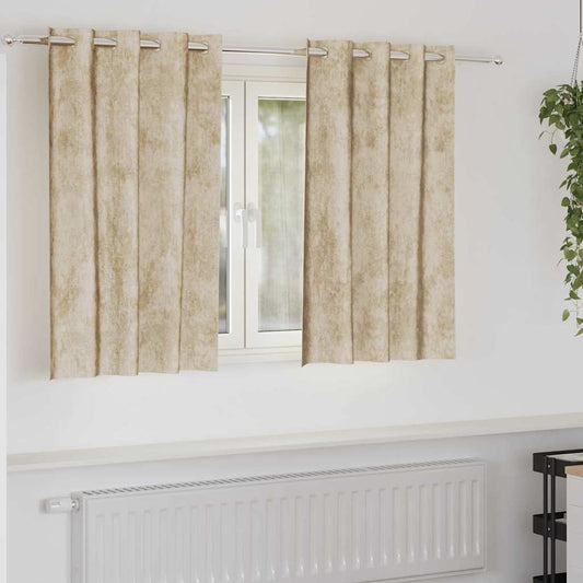 Vorhang mit Vorhängen 2 pcs Creme 140 x 140 cm Samt
