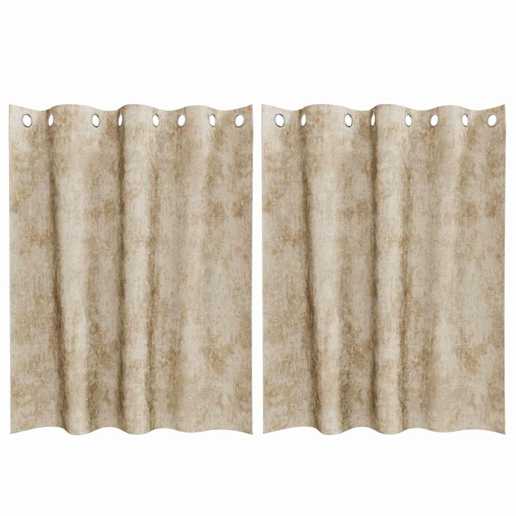 Vorhang mit Vorhängen 2 pcs Creme 140 x 140 cm Samt