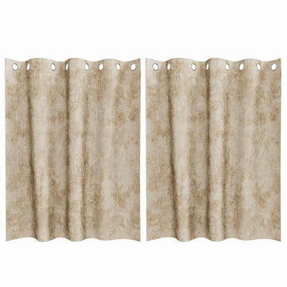 Vorhang mit Vorhängen 2 pcs Creme 140 x 140 cm Samt