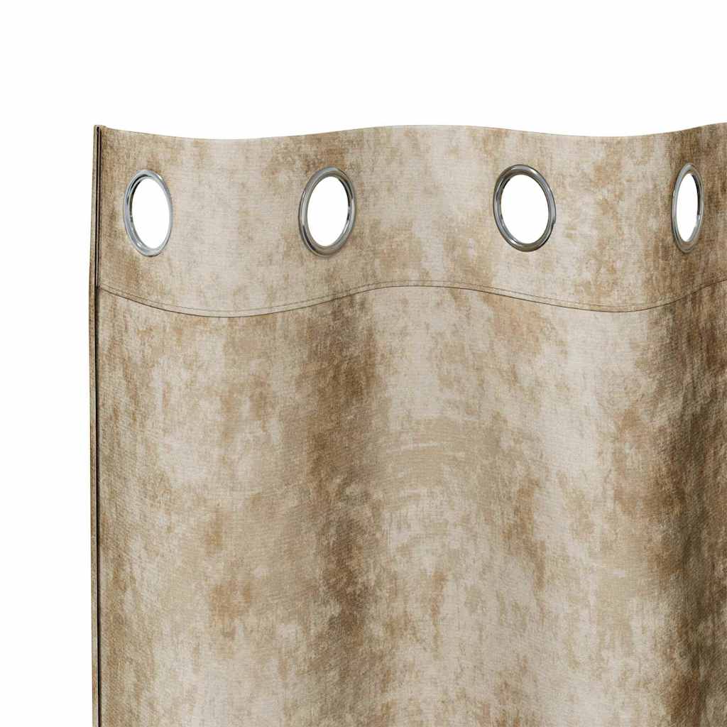 Vorhang mit Vorhängen 2 pcs Creme 260 x 140 cm Samt