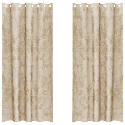 Vorhang mit Vorhängen 2 pcs Creme 260 x 140 cm Samt