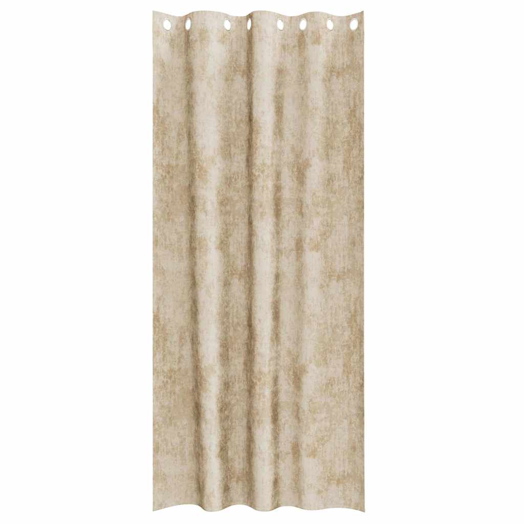 Vorhang mit Vorhängen 2 pcs Creme 260 x 140 cm Samt
