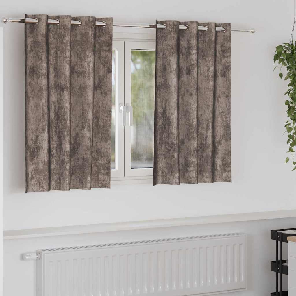 Vorhang mit Vorhängen 2 pcs Cappuccino 140 x 140 cm Samt