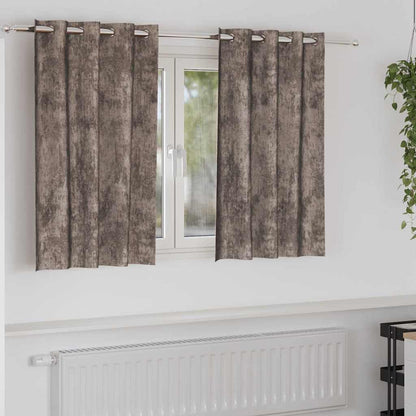 Vorhang mit Vorhängen 2 pcs Cappuccino 140 x 140 cm Samt