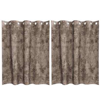 Vorhang mit Vorhängen 2 pcs Cappuccino 140 x 140 cm Samt