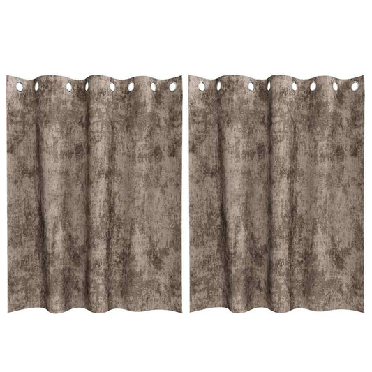 Vorhang mit Vorhängen 2 pcs Cappuccino 140 x 140 cm Samt