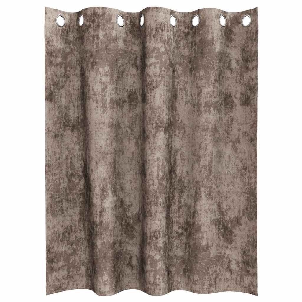 Vorhang mit Vorhängen 2 pcs Cappuccino 140 x 140 cm Samt