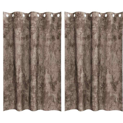 Vorhang mit Vorhängen 2 pcs Cappuccino 175 x 140 cm Samt