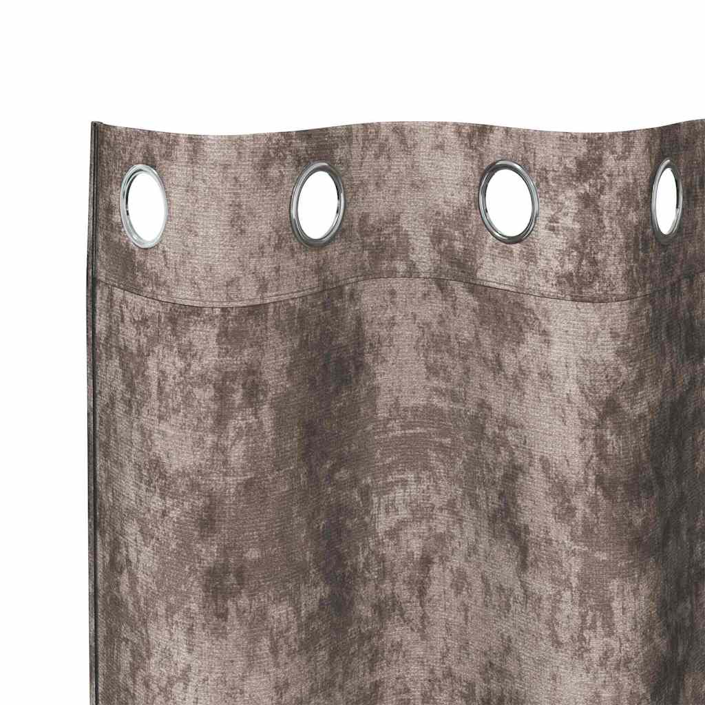 Vorhang mit Vorhängen 2 pcs Cappuccino 225 x 140 cm Samt
