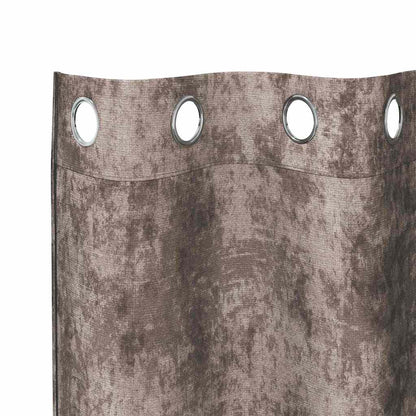 Vorhang mit Vorhängen 2 pcs Cappuccino 225 x 140 cm Samt