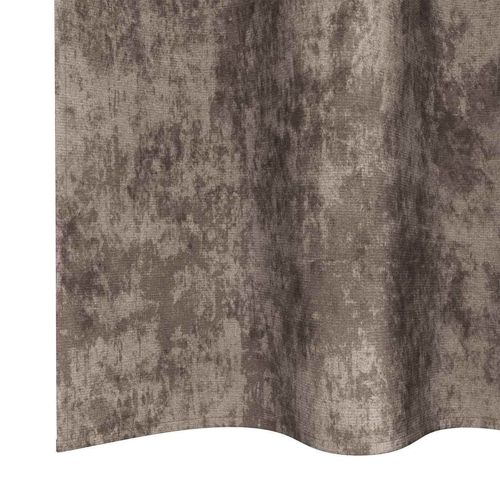 Vorhang mit Vorhängen 2 pcs Cappuccino 225 x 140 cm Samt