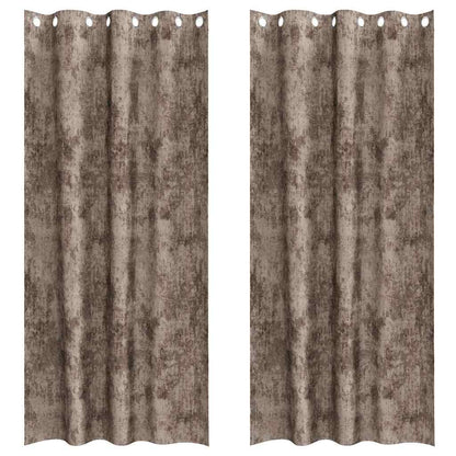 Vorhang mit Vorhängen 2 pcs Cappuccino 225 x 140 cm Samt