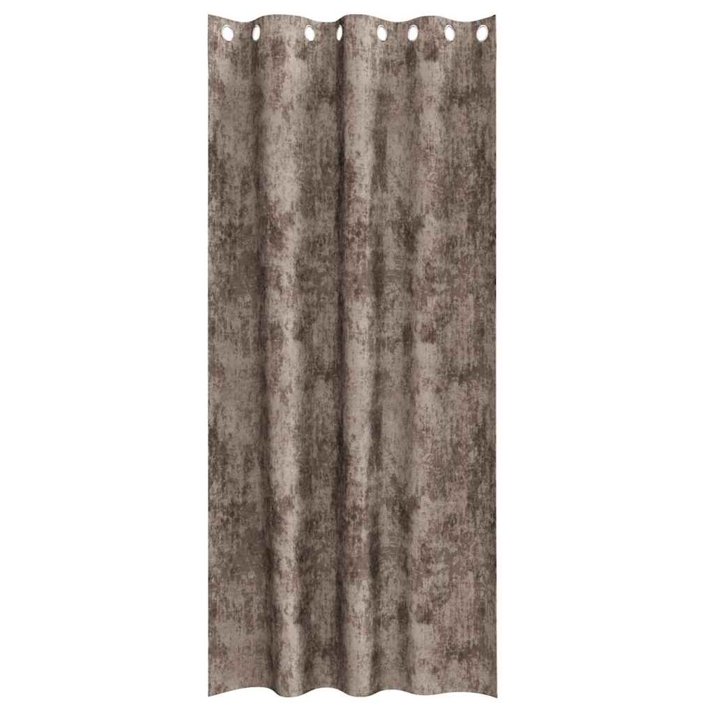 Vorhang mit Vorhängen 2 pcs Cappuccino 225 x 140 cm Samt