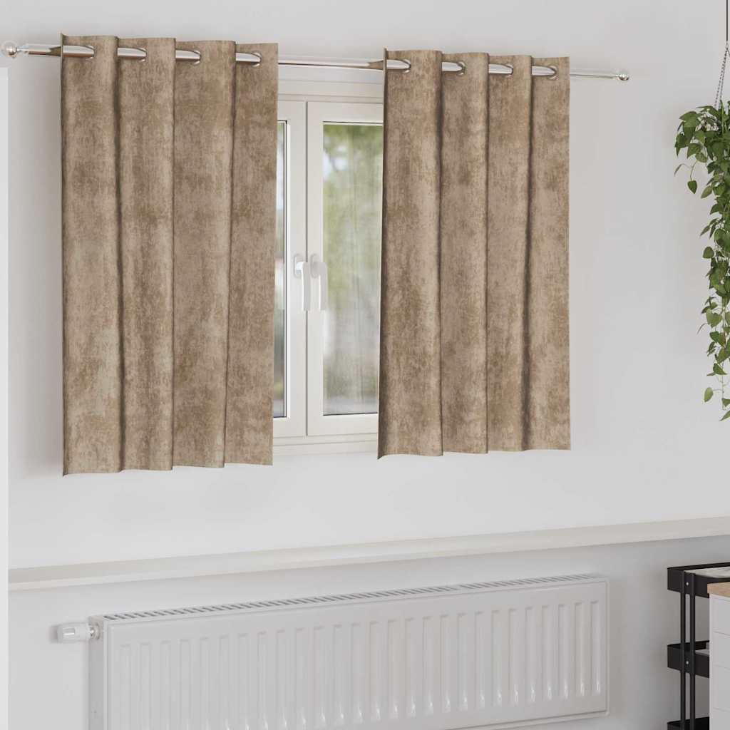 Vorhang mit Vorhängen 2 pcs Champagner 140 x 140 cm Samt