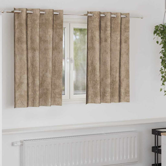 Vorhang mit Vorhängen 2 pcs Champagner 140 x 140 cm Samt