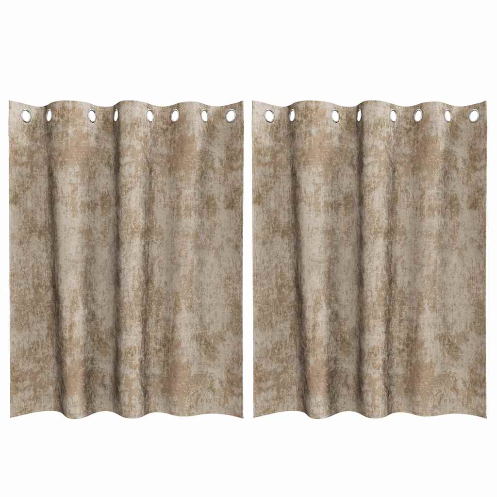 Vorhang mit Vorhängen 2 pcs Champagner 140 x 140 cm Samt