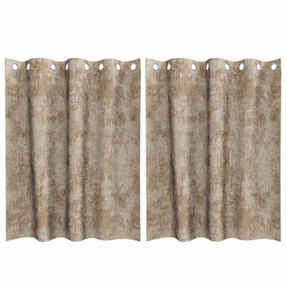 Vorhang mit Vorhängen 2 pcs Champagner 140 x 140 cm Samt