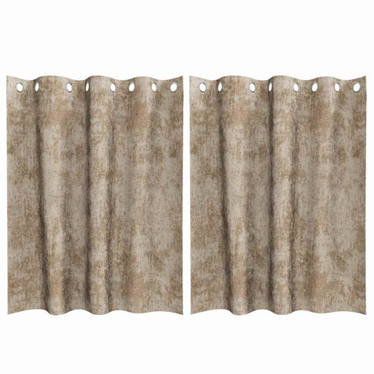 Vorhang mit Vorhängen 2 pcs Champagner 140 x 140 cm Samt