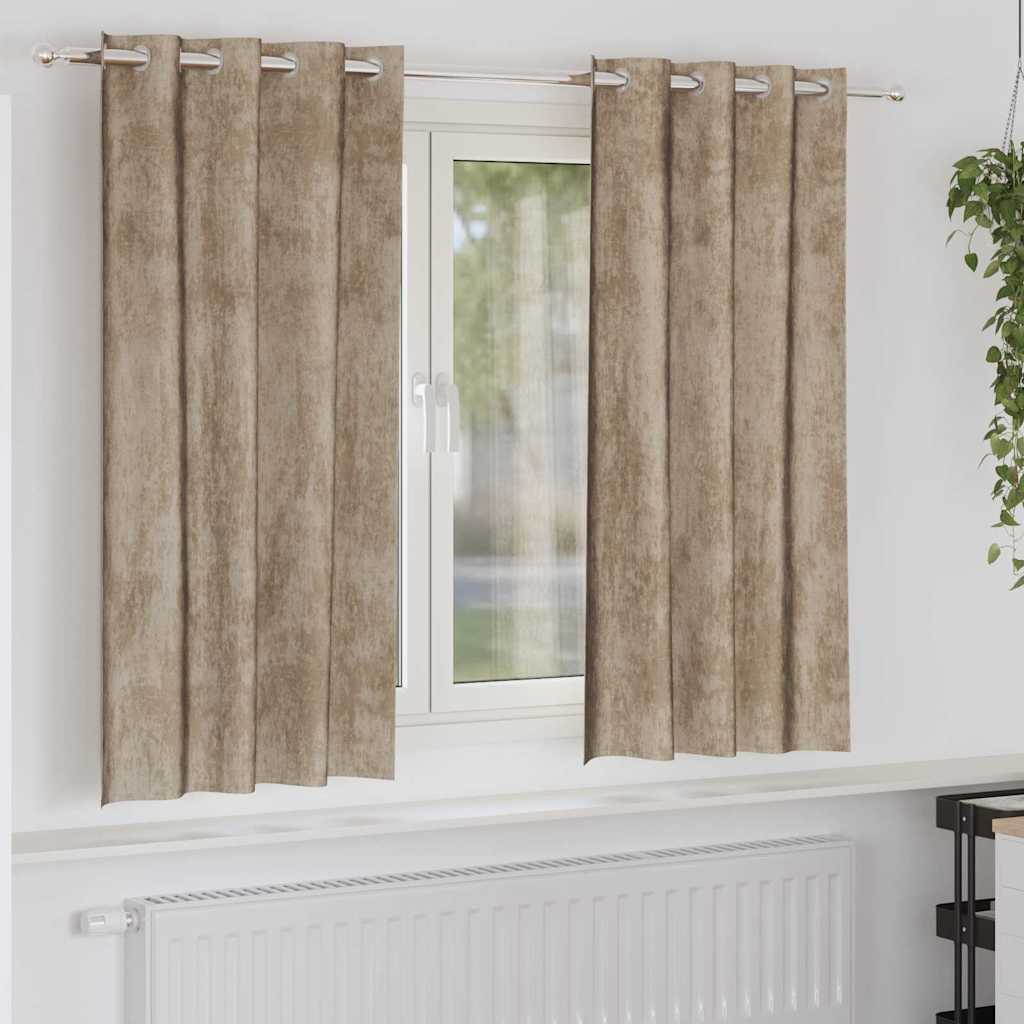 Vorhang mit Vorhängen 2 pcs Champagner 175 x 140 cm Samt