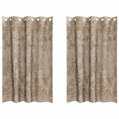 Vorhang mit Vorhängen 2 pcs Champagner 175 x 140 cm Samt