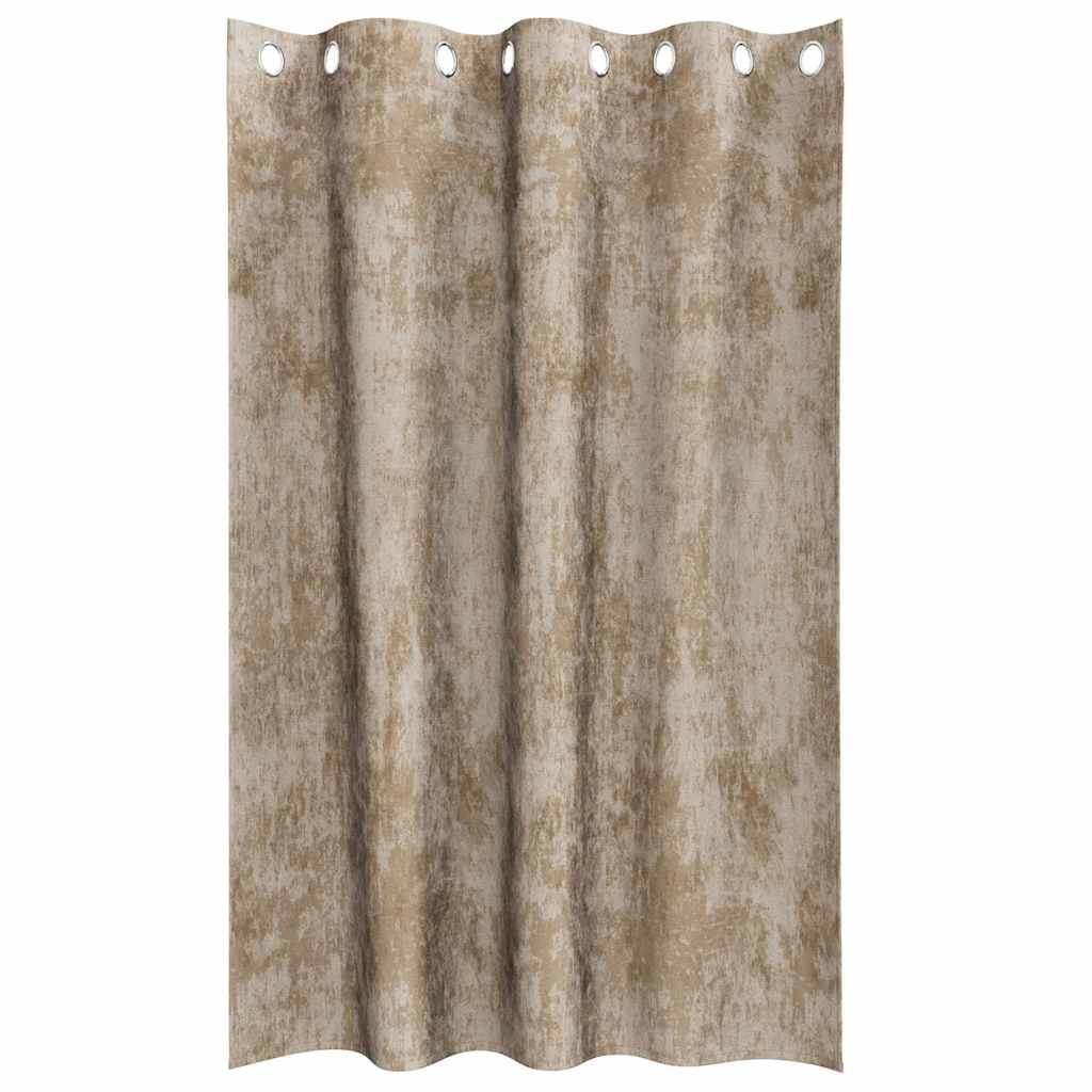 Vorhang mit Vorhängen 2 pcs Champagner 175 x 140 cm Samt