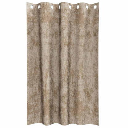 Vorhang mit Vorhängen 2 pcs Champagner 175 x 140 cm Samt