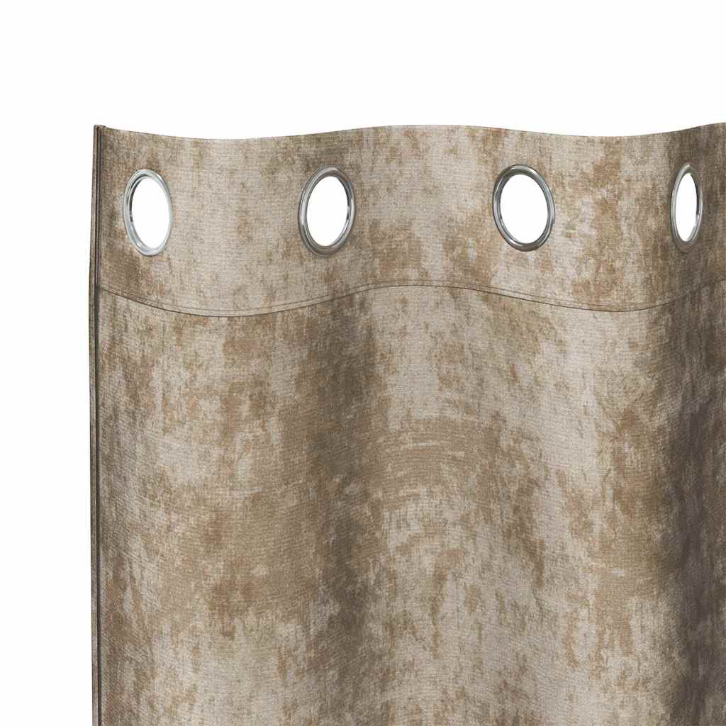 Vorhang mit Vorhängen 2 pcs Champagner 225 x 140 cm Samt