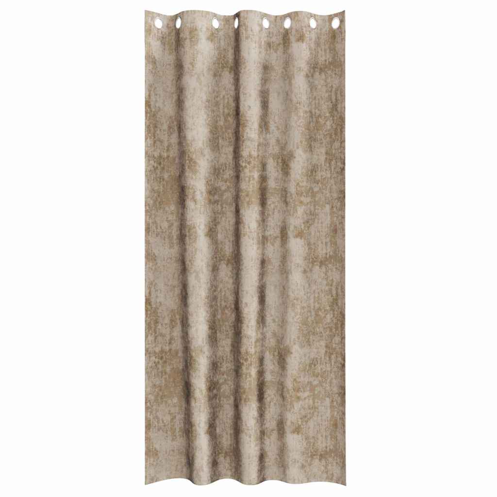 Vorhang mit Vorhängen 2 pcs Champagner 225 x 140 cm Samt