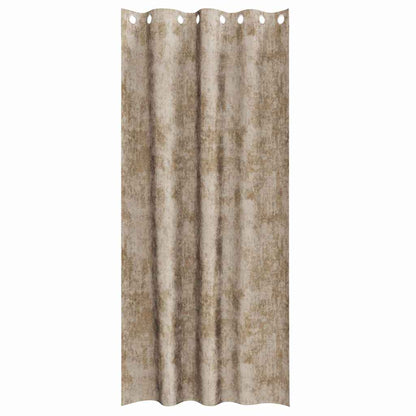 Vorhang mit Vorhängen 2 pcs Champagner 225 x 140 cm Samt