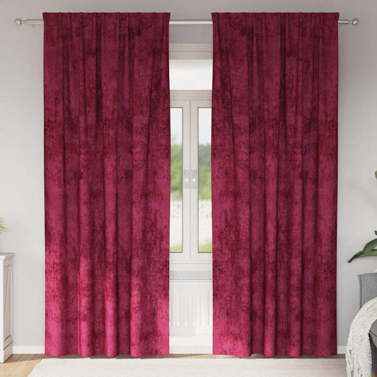Vorhang mit Vorhängen 2 pcs Weinrot 225 x 140 cm Samt