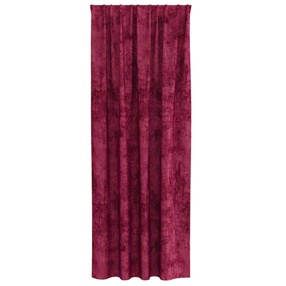 Vorhang mit Vorhängen 2 pcs Weinrot 245 x 140 cm Samt